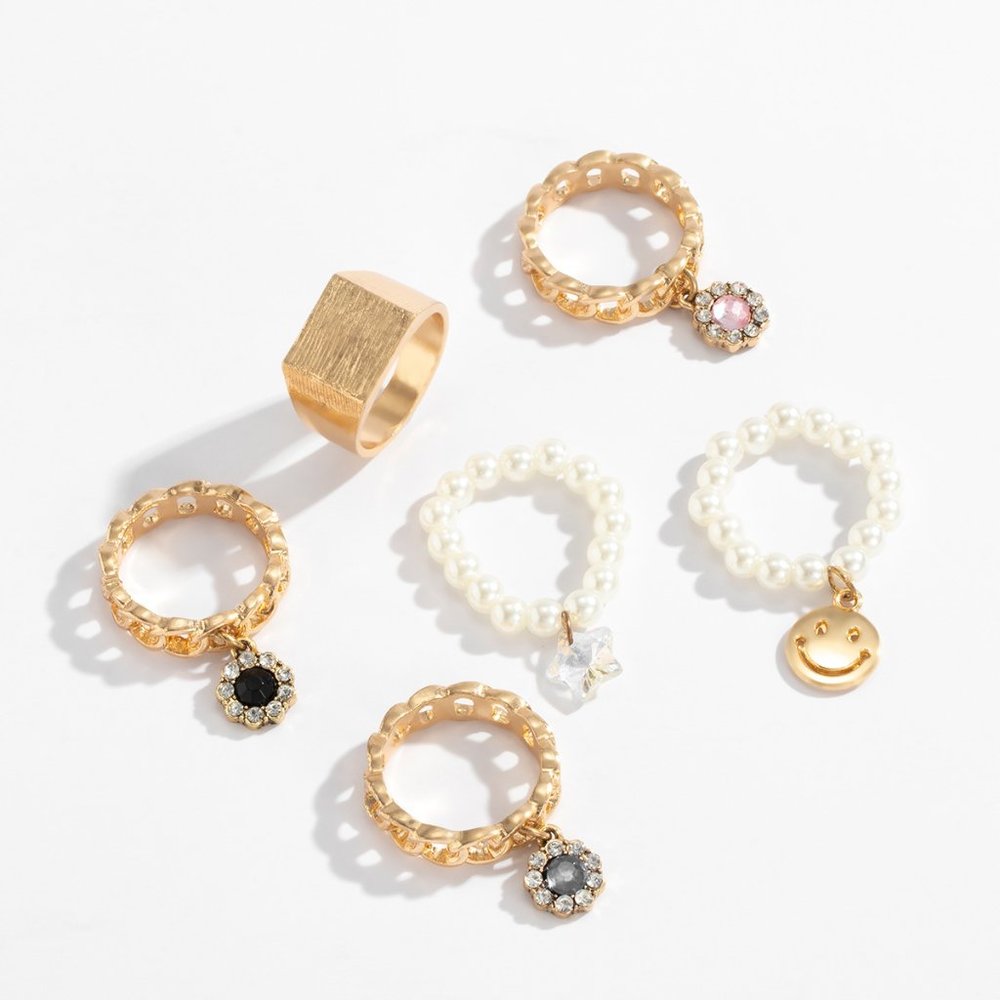 GOLD FASHIONABLE HIP HOP STYLE ALL-MATCH RING